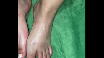 Oiled up toes and soles