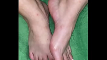 Oiled up toes and soles