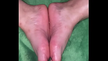 Oiled up toes and soles