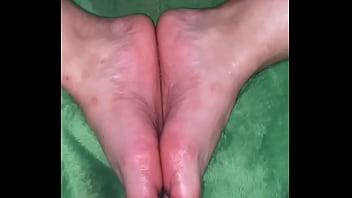 Oiled up toes and soles