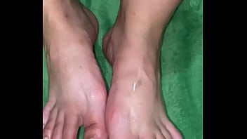 Oiled up toes and soles