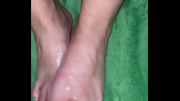 Oiled up toes and soles