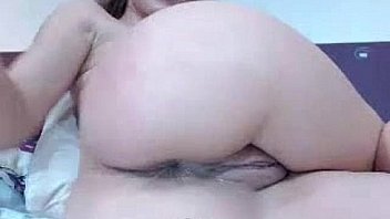 Petite blonde with two dildos in the ass on livespicycams com