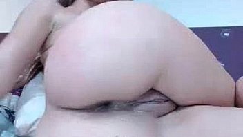 Petite blonde with two dildos in the ass on livespicycams com