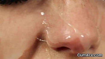 Steamy sweetie loves a deep blowjob and quite a bit of jism on her face