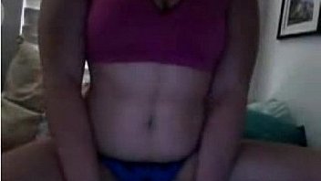 Curvy teen babe rubs her tight pussy on webcam