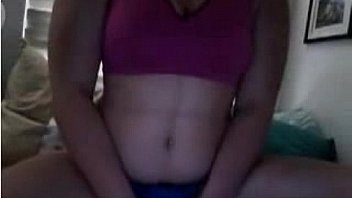 Curvy teen babe rubs her tight pussy on webcam