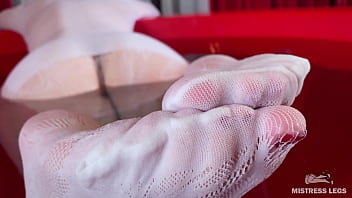 I Sat On The Edge Of Bath Tub In Cute White Fishnets And Stretch My Legs To You Face thumbnail