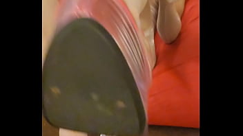 Maria cross in nylonfetish dress showing dick and comshot