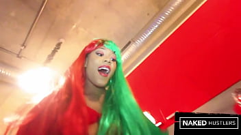 Horny big titty and big ass wife fucking santa for more presents