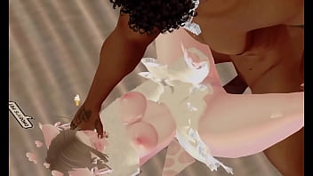 Anime blonde bouncing on bbc