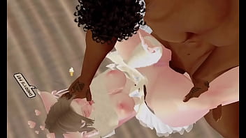 Anime blonde bouncing on bbc