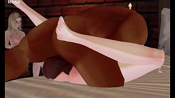 Anime blonde bouncing on bbc