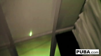 Sexy blonde bangs her own pussy