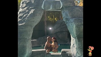 Hotwife busty boston sucks bbc in the pool