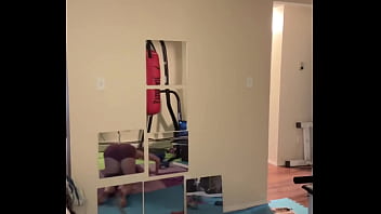 Sarah bj stretching in workout outfit