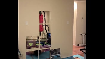 Sarah bj stretching in workout outfit