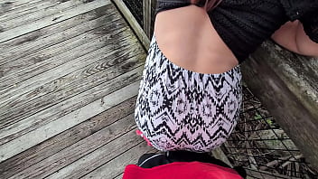 Horny white girl lets me dog her in the woods