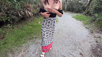 Horny white girl lets me dog her in the woods