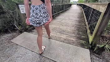 Horny white girl lets me dog her in the woods