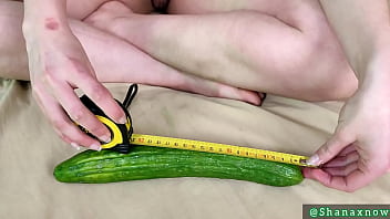 Fresh cucumber pussy fucked orgasm