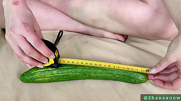 Fresh cucumber pussy fucked orgasm