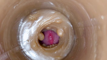 Huge ejaculatory dose of sperm in pussy toy asmr