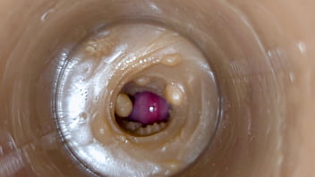 Huge ejaculatory dose of sperm in pussy toy asmr