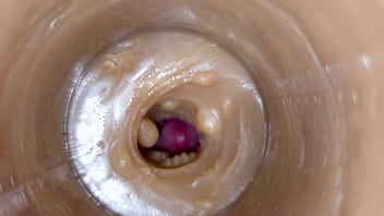 Huge ejaculatory dose of sperm in pussy toy asmr
