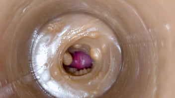 Huge ejaculatory dose of sperm in pussy toy asmr