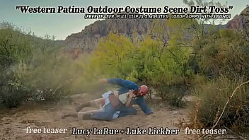 Western patina outdoor costume scene dirt toss