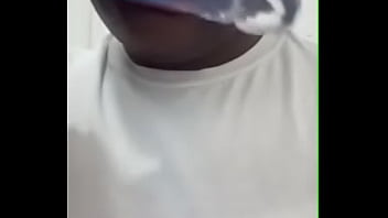 Black teen sucking dildo