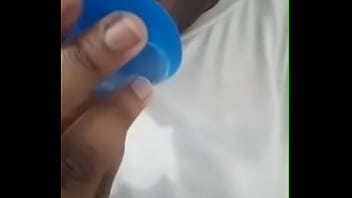 Black teen sucking dildo