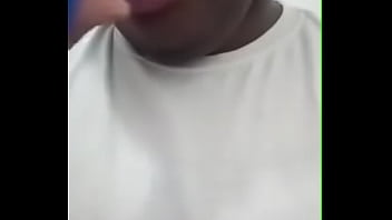 Black teen sucking dildo