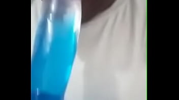 Black teen sucking dildo