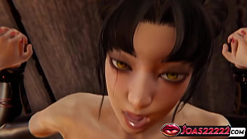 Black latex clad sexy elf animation with intense side pose fuck pov doggy style anal and missionary press pose cum inside tight pussy a lot of sperm in honey select 2