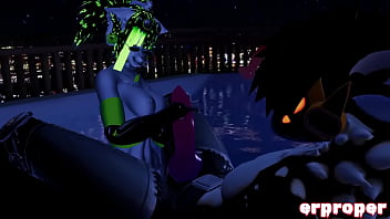 Vrchat blowjob in a hot tub