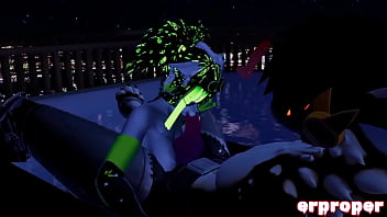 Vrchat blowjob in a hot tub