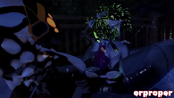 Vrchat blowjob in a hot tub