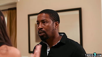 Hot latin slut visits a her lovers stepson t get his big black cock