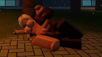 Petite roblox blonde fucked in public park