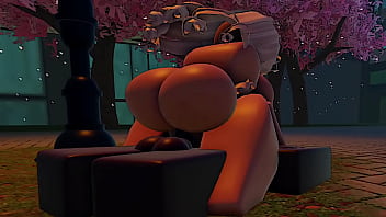 Petite roblox blonde fucked in public park