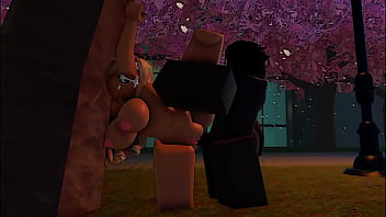 Petite roblox blonde fucked in public park