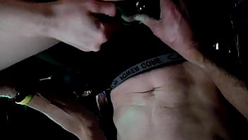 Big glass dildo in her pussy