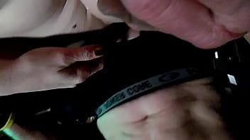 Big glass dildo in her pussy