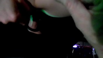 Big glass dildo in her pussy