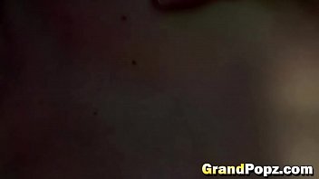 Reverse cowgirl blonde teen riding old stud