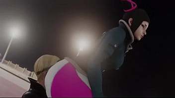 Street fighter juri pushes falke's face into her ass