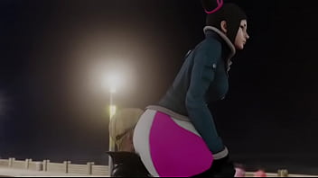 Street fighter juri pushes falke's face into her ass