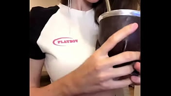 Step sister with big tits shows her pussy